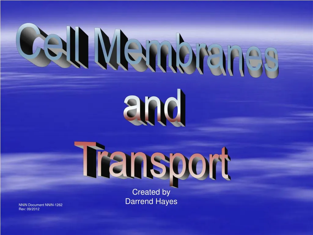 cell membranes and transport