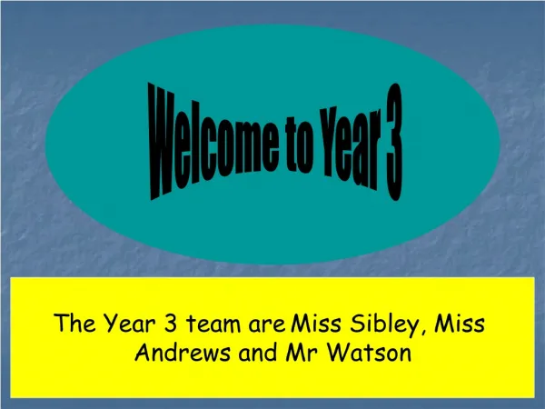 The Year 3 team are Miss Sibley, Miss Andrews and Mr Watson