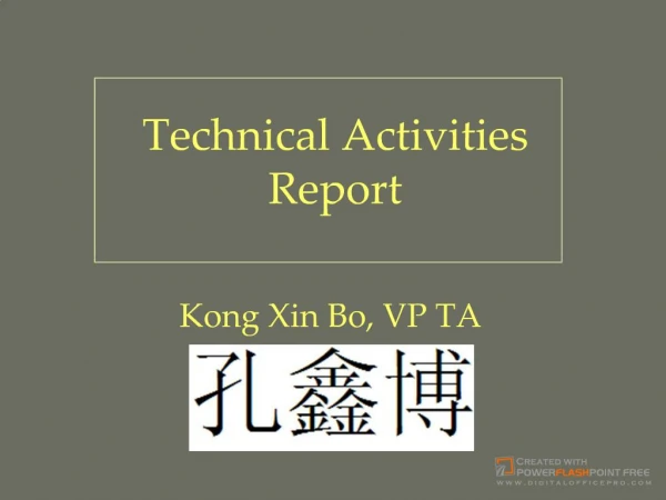 Report on Technical Activities to Adcomm