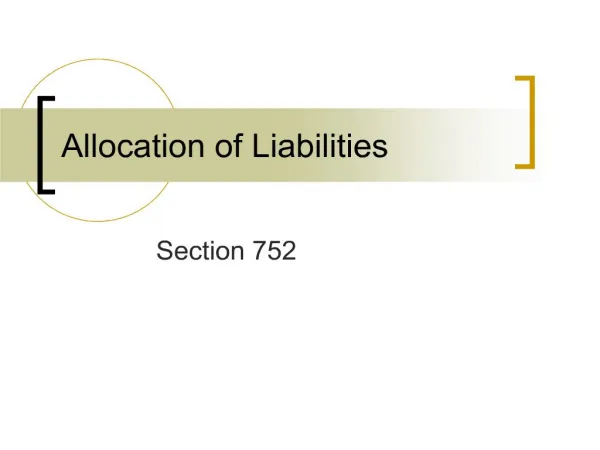 Allocation of Liabilities