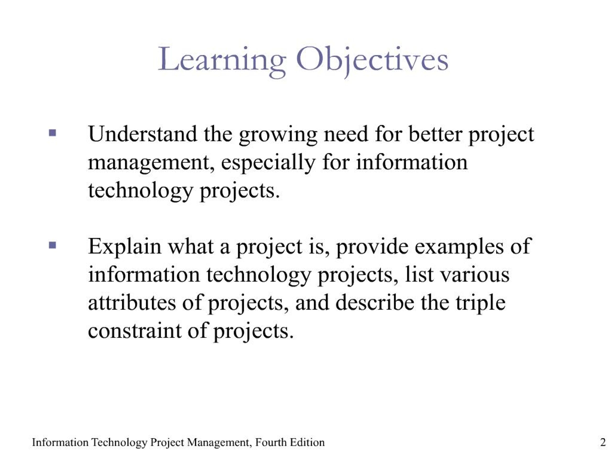 PPT - Chapter 1 : Introduction to Project Management PowerPoint ...