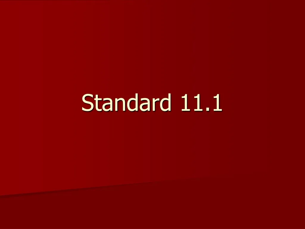 standard 11 1