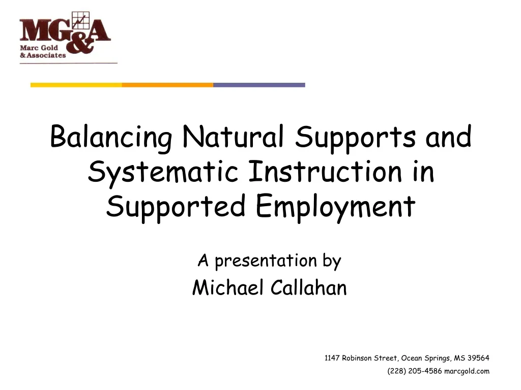 balancing natural supports and systematic instruction in supported employment