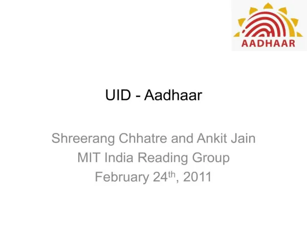 UID - Aadhar