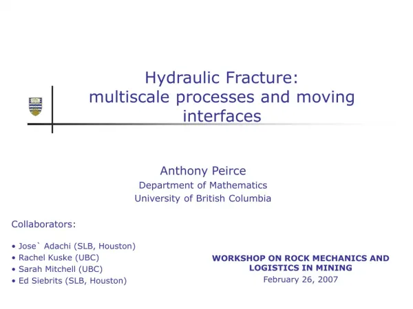 Hydraulic Fracture: multiscale processes and moving interfaces