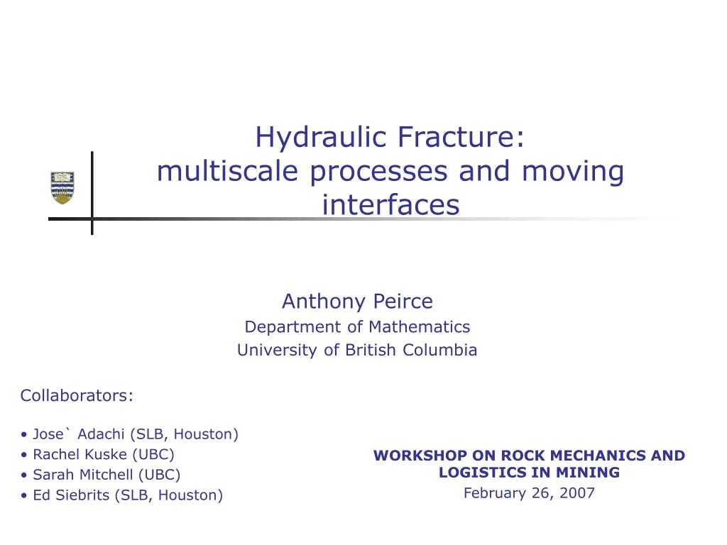 hydraulic fracture multiscale processes and moving interfaces