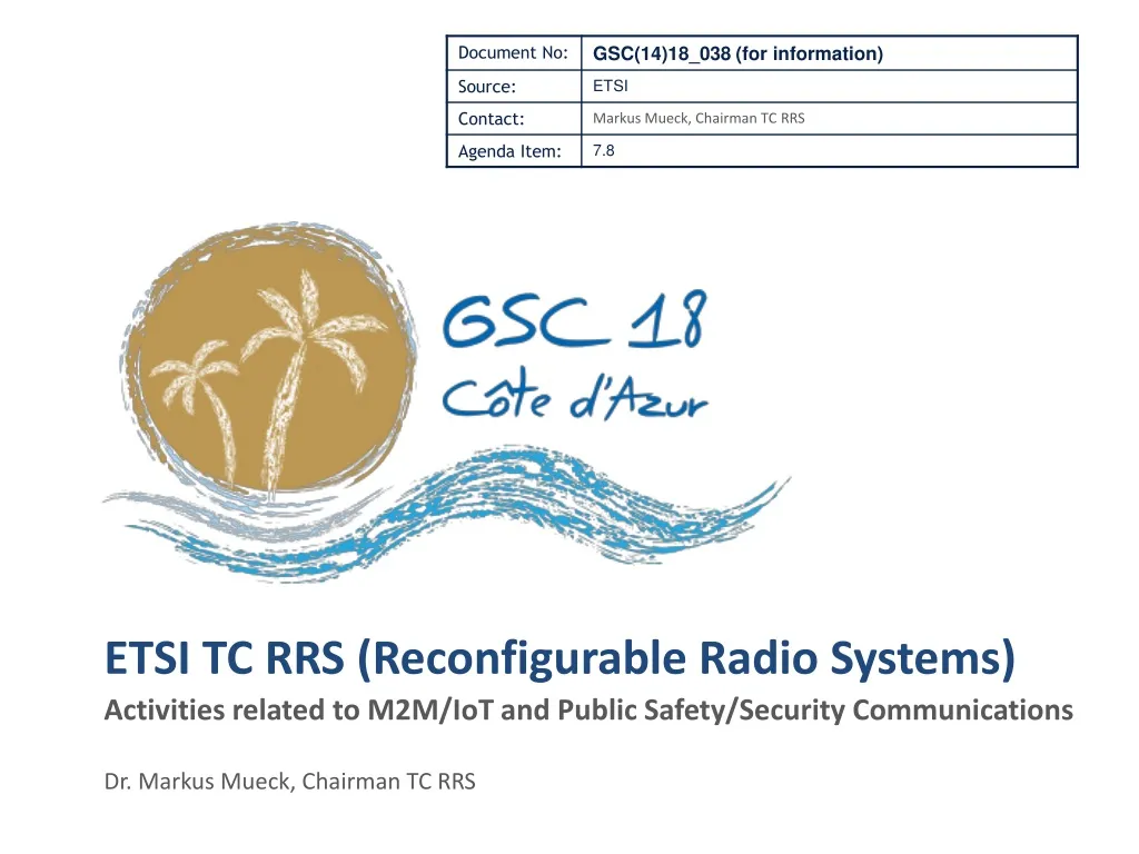 etsi tc rrs reconfigurable radio systems