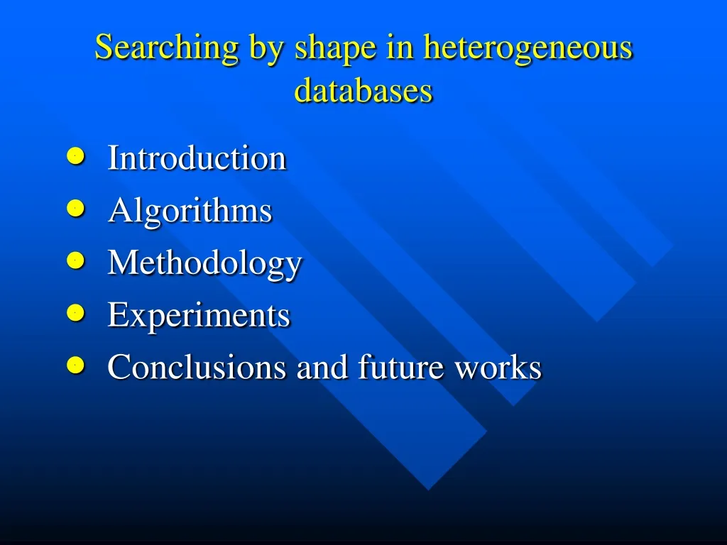 searching by shape in heterogeneous databases