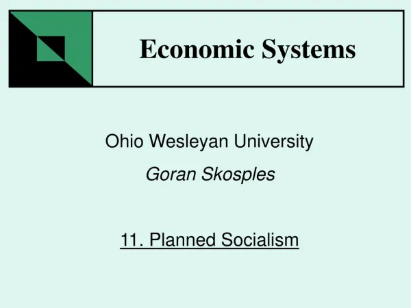 Ohio Wesleyan University Goran Skosples 11. Planned Socialism