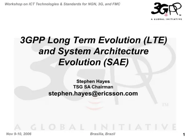 3GPP Long Term Evolution LTE and System Architecture Evolution ...