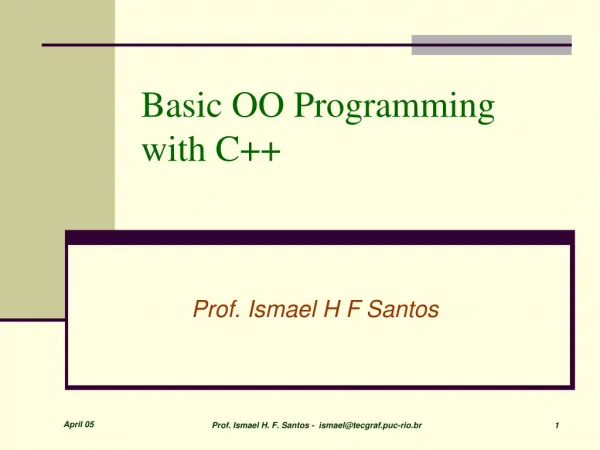 Basic OO Programming with C++