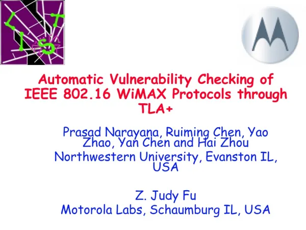 Automatic Vulnerability Checking of IEEE 802.16 WiMAX Protocols through TLA+