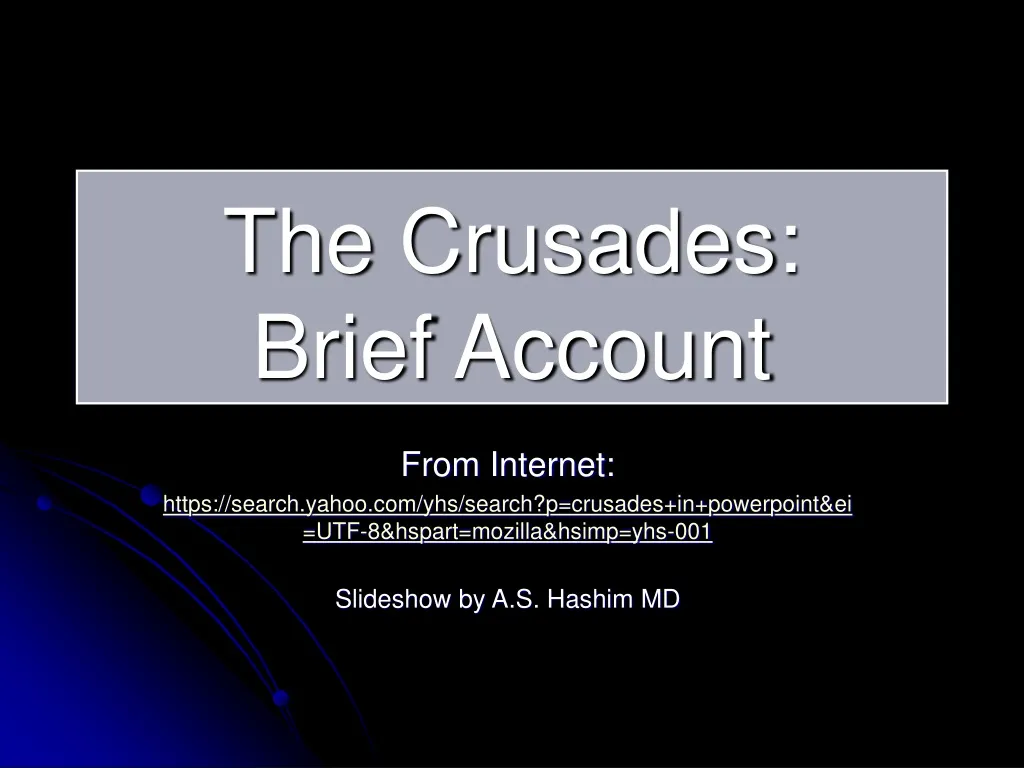 the crusades brief account