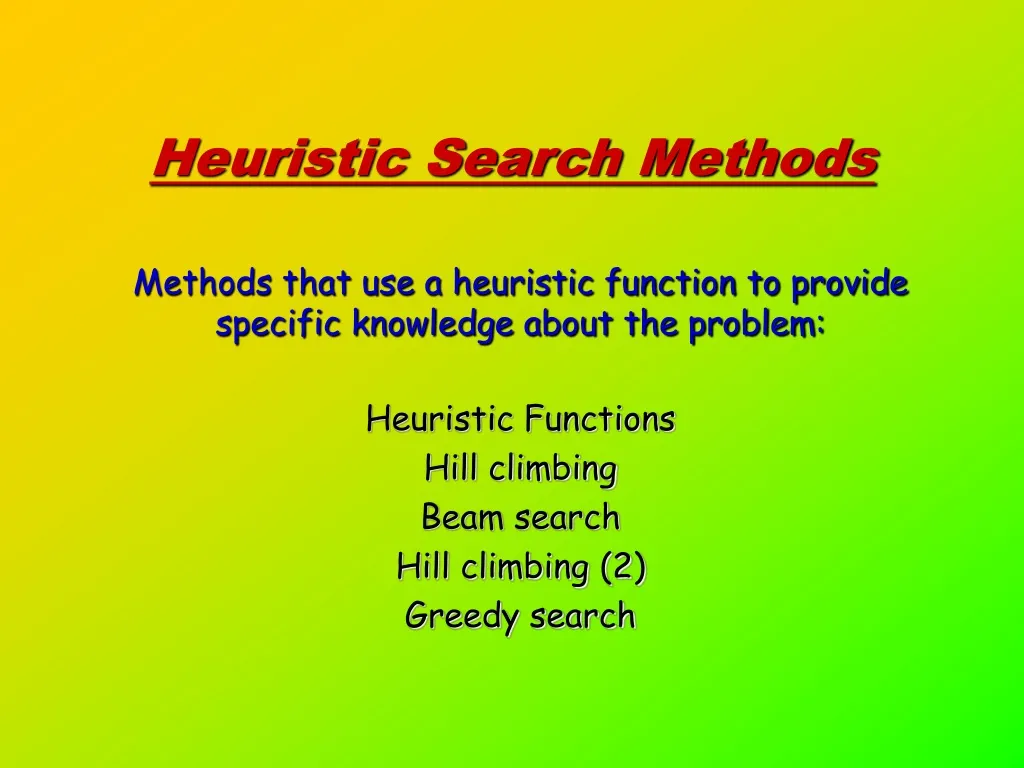 heuristic search methods
