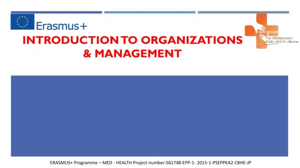 Introduction to Organizations &amp; Management