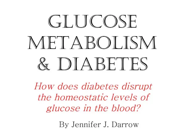 Glucose Metabolism Diabetes