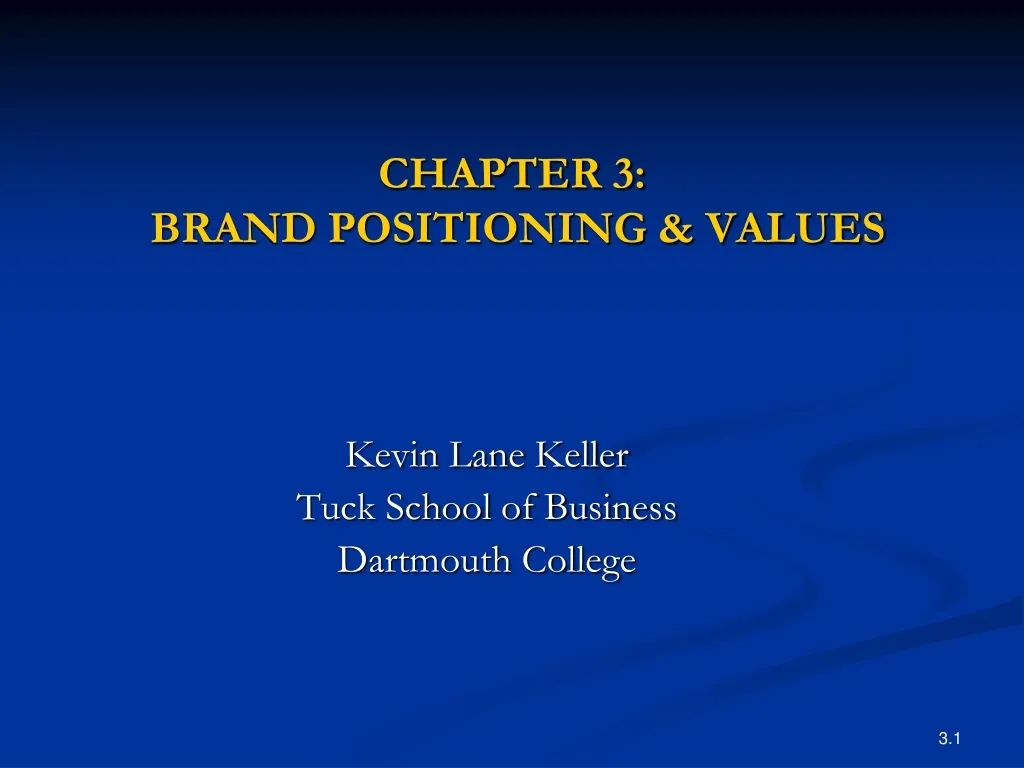 chapter 3 brand positioning values