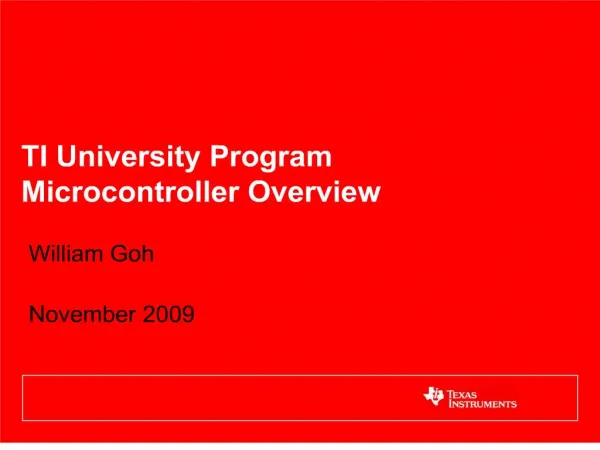 TI University Program Microcontroller Overview