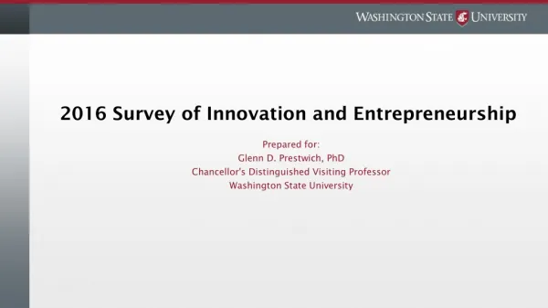 2016 Survey of Innovation and Entrepreneurship