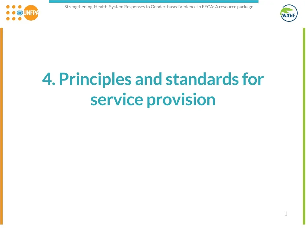 4 principles and standards for service provision
