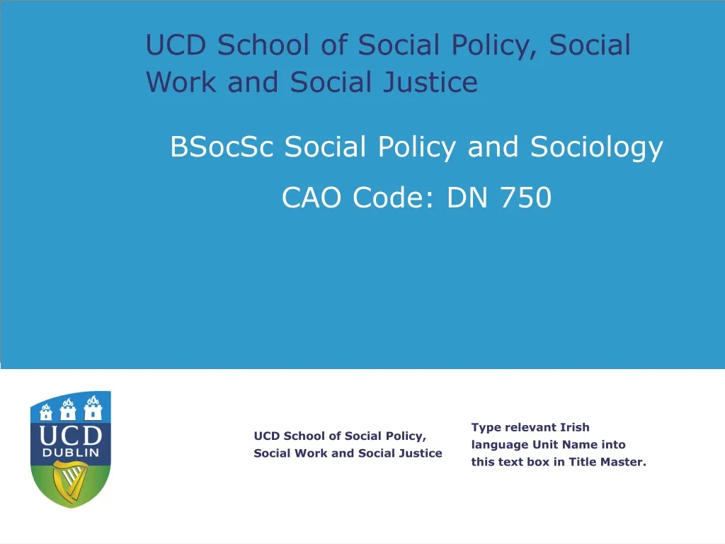 ucd school of social policy social work and social justice