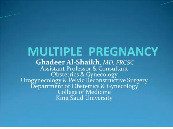 MULTIPLE PREGNANCY