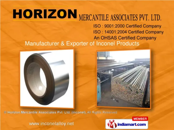 Inconel Buttweld Fittings By Horizon Mercantile Associates