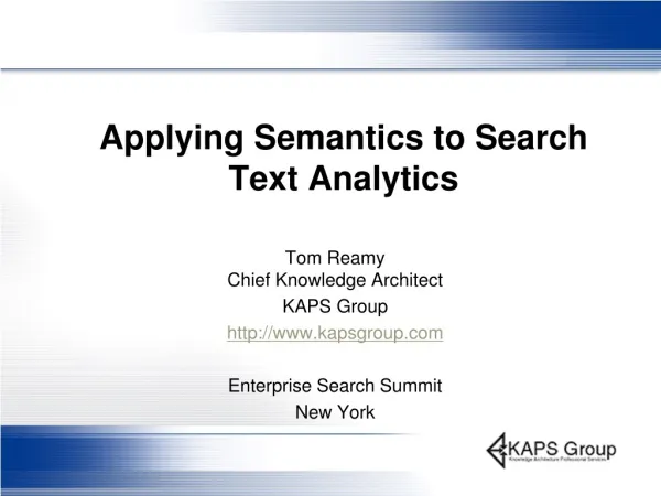 Applying Semantics to Search Text Analytics