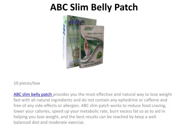abc slim belly patch