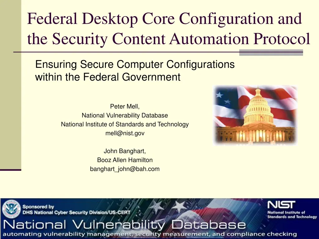 federal desktop core configuration and the security content automation protocol