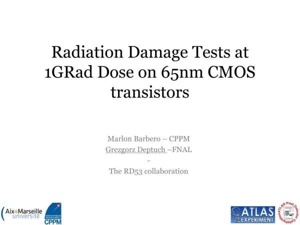 Radiation Damage Tests at 1GRad Dose on 65nm CMOS transistors