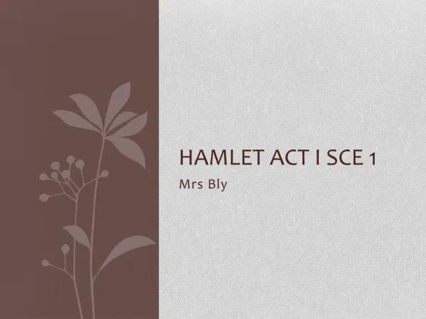 HAMLET Act I Sce 1