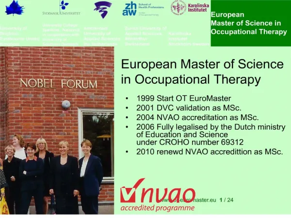 European Master of Science in Occupational Therapy