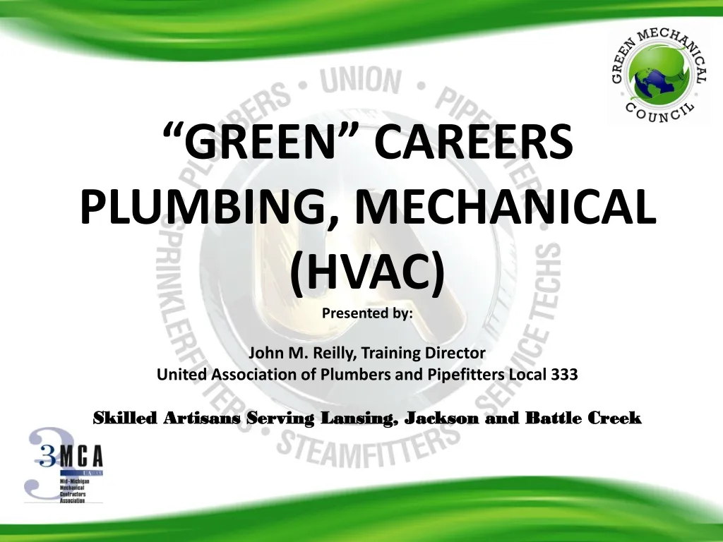 green careers plumbing mechanical hvac presented
