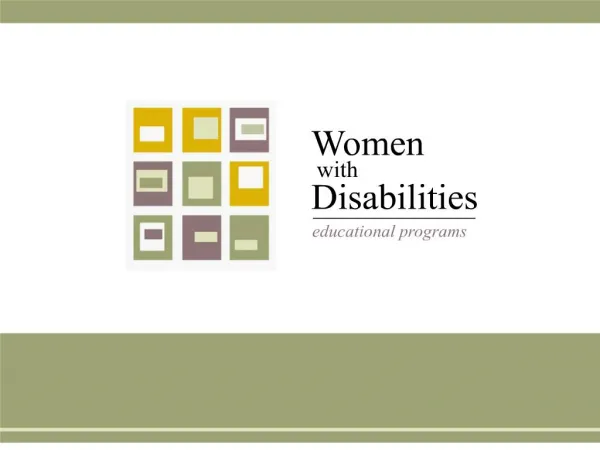 Screening and Diagnosis - Women with Disabilities Educational Programs
