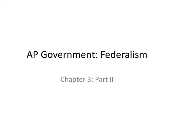 AP Government: Federalism