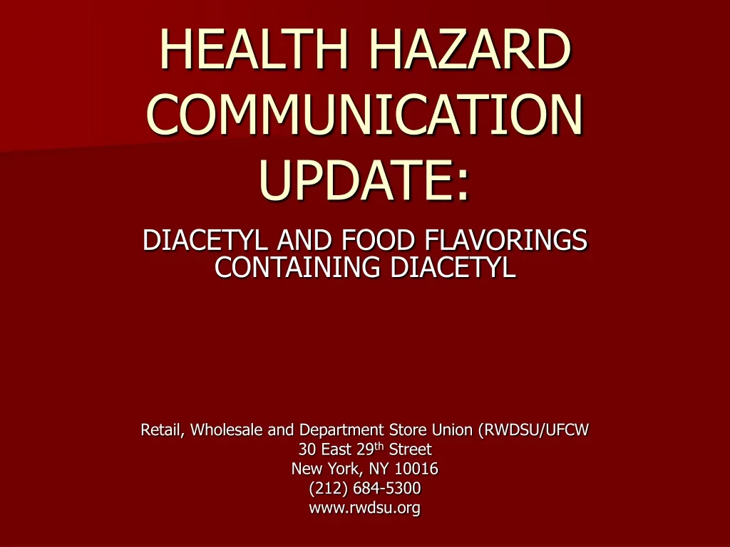 health hazard communication update