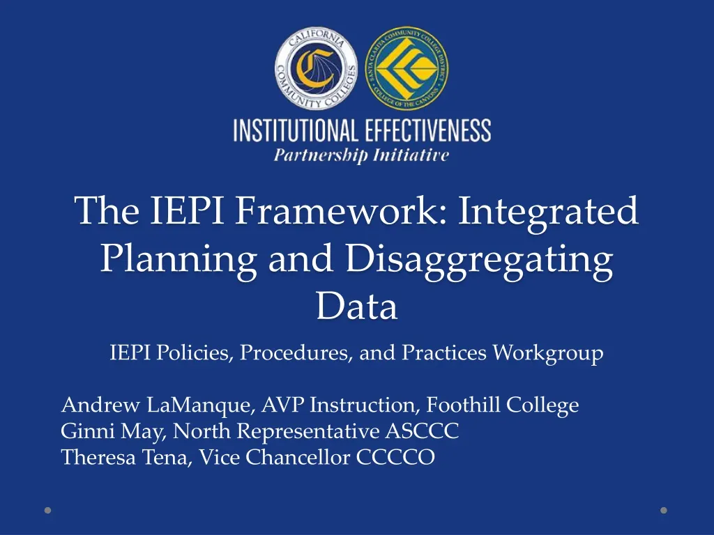 the iepi framework integrated planning and disaggregating data