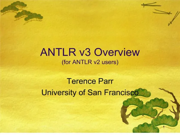 ANTLR v3 Overview for ANTLR v2 users