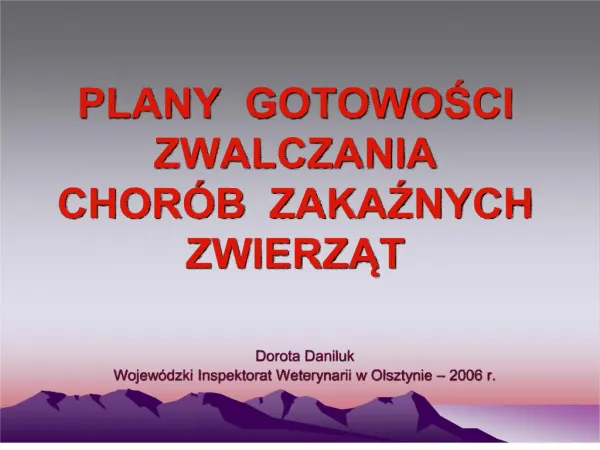 PLANY GOTOWOSCI ZWALCZ