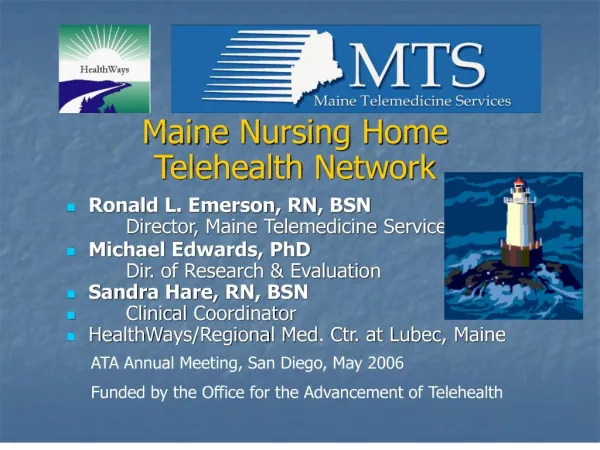 Maine Nursing Home Telehealth Network