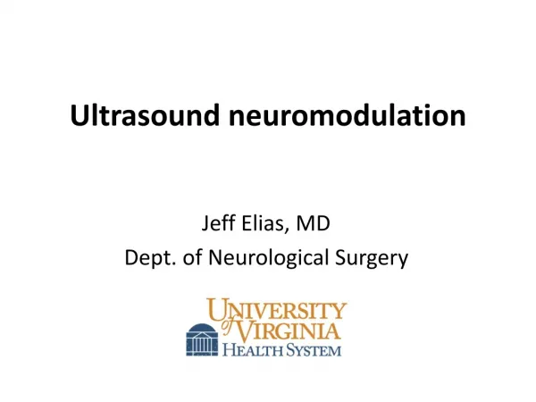 Ultrasound neuromodulation