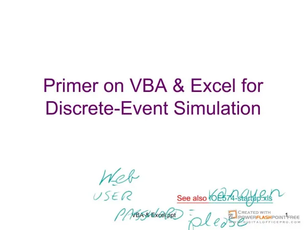 Primer on VBA Excel for Discrete-Event Simulation