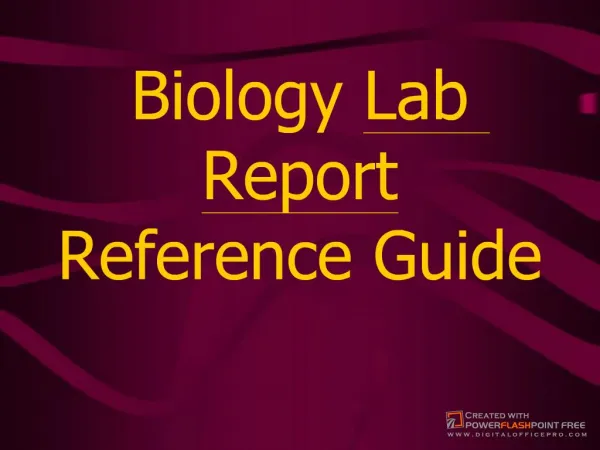Biology Lab Report Reference Guide