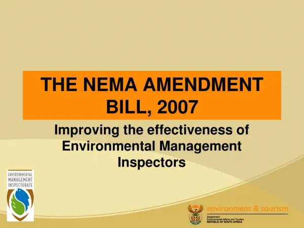 THE NEMA AMENDMENT BILL, 2007