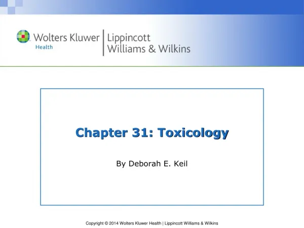 Chapter 31: Toxicology