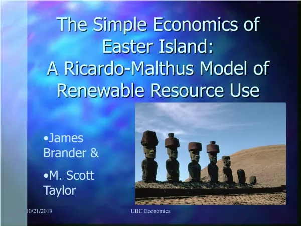 The Simple Economics of Easter Island: A Ricardo-Malthus Model of Renewable Resource Use