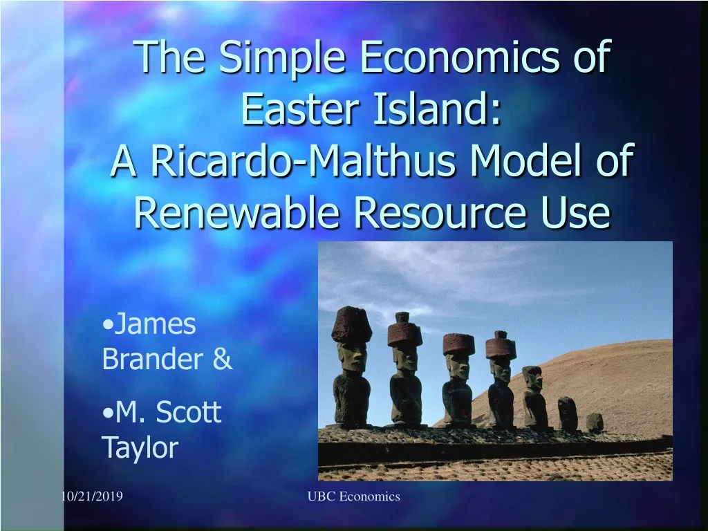 the simple economics of easter island a ricardo malthus model of renewable resource use