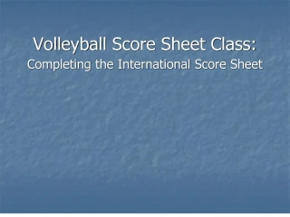 Volleyball Score Sheet Class: