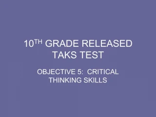 10TH GRADE RELEASED TAKS TEST - slide 1